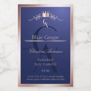 Pour Bocaux Étiquette de produit bleu marine Rose Gold Frame M