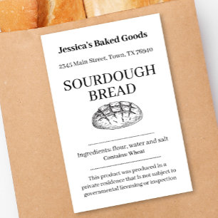 Pour Bocaux Étiquette de produit de boulangerie de cottage de