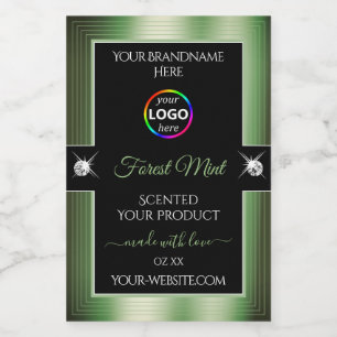 Pour Bocaux Étiquette de produit de luxe Black Shiny Forest Gr