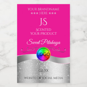 Pour Bocaux Étiquette de produit du logo en argent rose chaud