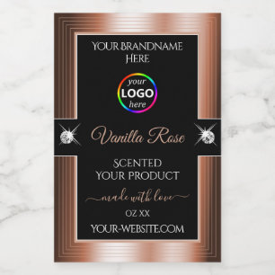 Pour Bocaux Étiquette de produit Elegance Black Shiny Rose Gol