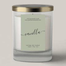 Étiquette de produit moderne sauge vert script