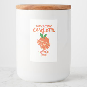 Pour Bocaux Étiquette Jar de bonbons orange personnalisé