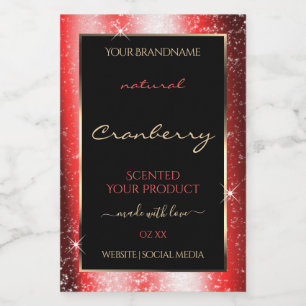 Pour Bocaux Étiquette produit Ruby Red Sparkle Parties scintil