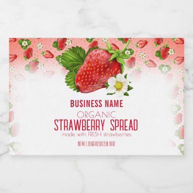 Pour Bocaux Forfait Fruit fraise Étiquette (Étiquettes simples)