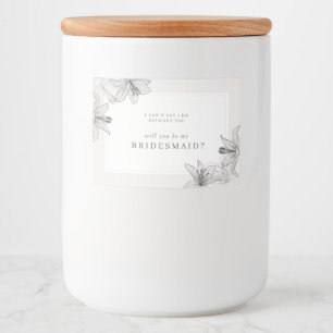 Pour Bocaux Illustration Floral Lys Bridesmaid Étiquette boug
