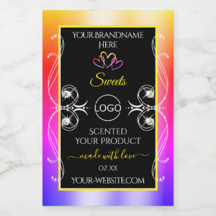 Pour Bocaux Joyaux colorés Rainbow Decor Logo Étiquette et noi