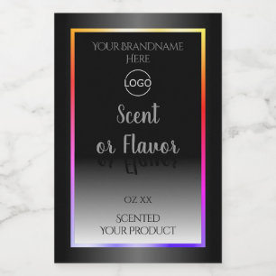 Pour Bocaux Logo de cadre coloré Étiquette noir et blanc