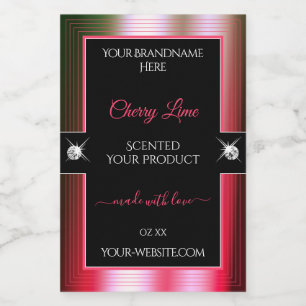 Pour Bocaux Luxueux Black Red Green Brilliants Étiquette de pr