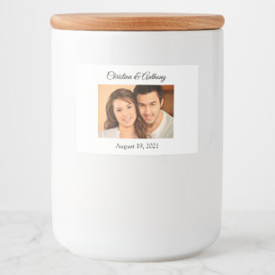 Pour Bocaux Mariage photo personnalisé Jar Favoriser Étiquette