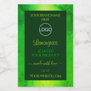 Pour Bocaux Motif en marbre vert brillant Logo Étiquette produ