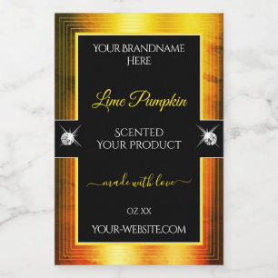 Pour Bocaux Noble Noir Golden Orange Brilliants Étiquette de p