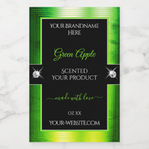 Pour Bocaux Noble noir marbré vert brillants Étiquette de prod