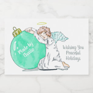 Pour Bocaux Noël Angel texte personnalisé nourriture étiquette