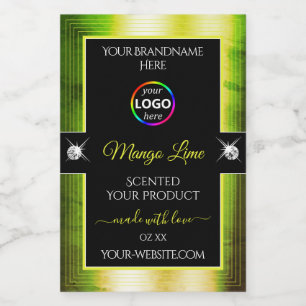 Pour Bocaux Noir jaune brillant vert avec logo Étiquette produ