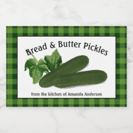 Pour Bocaux Pain & Beurre Pickets Plaid H Étiquette alimentair
