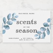 Parfums de saison aquarelle bougie Étiquette Desig