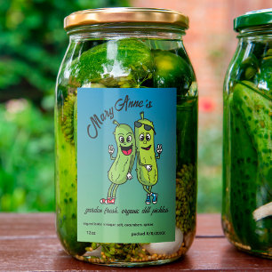 Pour Bocaux Pickle Pals Drôle Cartoon Pickles Étiquette alimen