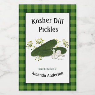 Pour Bocaux Poches de moulage Kosher Plaid V Étiquette alimen