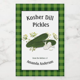 Pour Bocaux Poches de moulage Kosher Plaid V Étiquette aliment