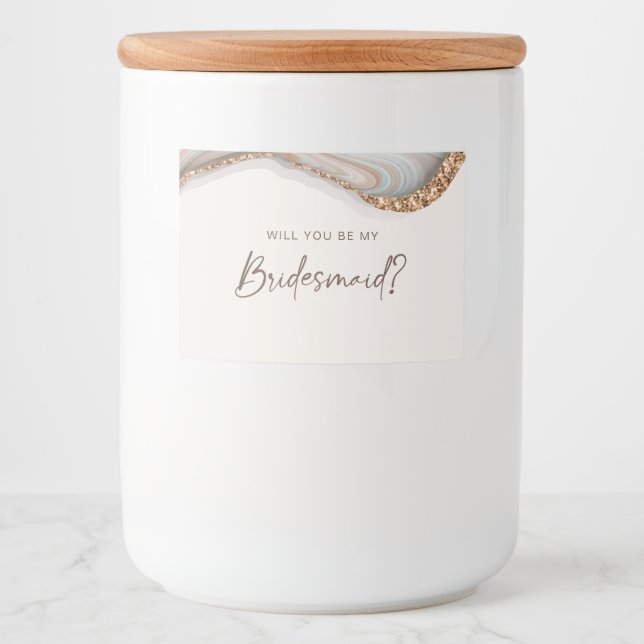 Pour Bocaux Porte en marbre de pierre Bridesmaid Étiquette de  (Devant)