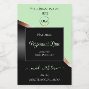 Pour Bocaux Rose noir vert en or avec logo Étiquette produit