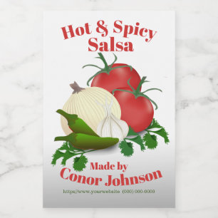 Pour Bocaux Salsa Hot & Spicy 2 x 3" Étiquette alimentaire