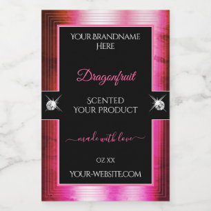 Pour Bocaux Smart Crimson rose noir brillants Étiquette produi