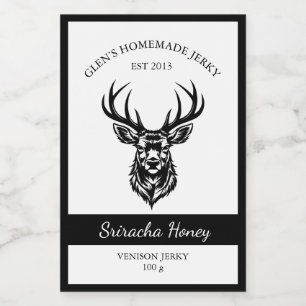 Pour Bocaux Venison Deer Jerky Étiquette d'emballage alimentai