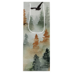 Pour Bouteille Anniversaire de la Forêt Misty Sac cadeau de vin