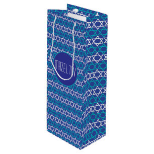 Pour Bouteille Mazel Tov !" Sac cadeau Motif de l'étoile juive