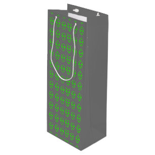 Pour Bouteille Neon Green Aliens - Sac cadeau moyen