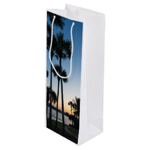 Pour Bouteille Palmiers Sunrise Destin Florida Vin Sac cadeau