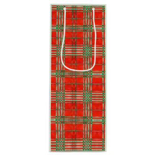 Pour Bouteille RED SCOTT TARTAN Sac cadeau vin