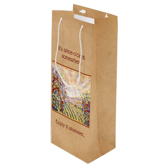 Pour Bouteille Sac cadeau Art Wine (Devant Angle)