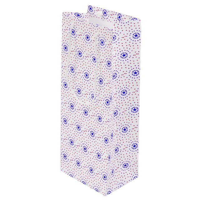 Pour Bouteille Sac cadeau - Cercles d'étoiles (Devant Angle)