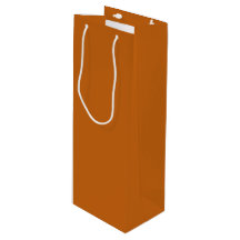 Sac cadeau de vin orange brulé rustique