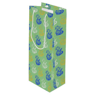 Pour Bouteille Sac cadeau Dreidels + Stars Wine