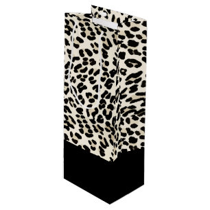 Pour Bouteille Sac cadeau Empreinte de léopard personnalisable
