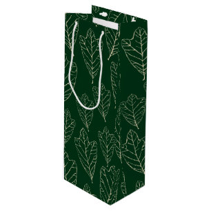 Pour Bouteille Sac cadeau Feuille en chêne contemporain