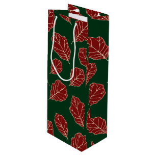 Pour Bouteille Sac cadeau Feuille en chêne contemporain