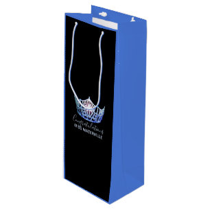 Pour Bouteille Sac cadeau Miss America Blue Crown 2 Tone