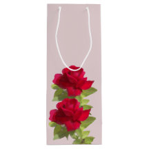 Sac cadeau rose à fleurs d'aquarelle