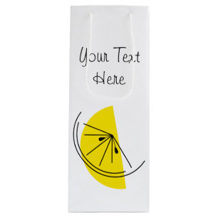 Pour Bouteille Sac cadeau texte Citron Agrumes vin