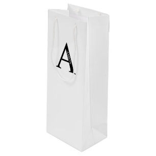 Pour Bouteille Sac cadeau vin personnalisé avec monogramme et nom
