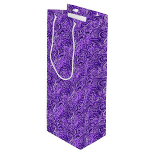 Pour Bouteille Sac pourpre classique de cadeau de vin de Paisley