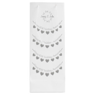 Pour Bouteille soixantième sac de cadeau de vin d'anniversaire d