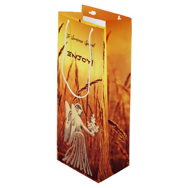 Pour Bouteille Vierge Anniversaire Vin Sac cadeau (Devant Angle)