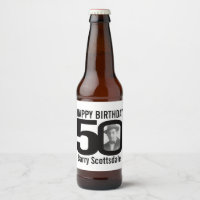 50e anniversaire personnalisé nom photo étiquette