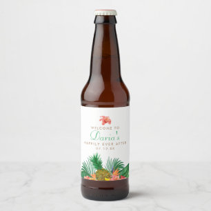 Pour Bouteilles De Bière Étiquette d'ananas tropical